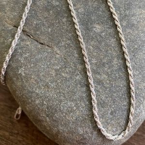 ITALY Sterling Silver Rope Necklace